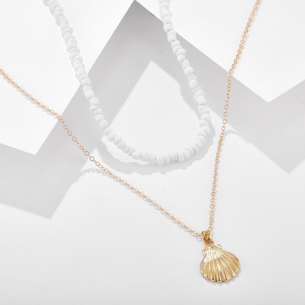 *APOLLONIA* Gold x White Shell Fashion Necklace